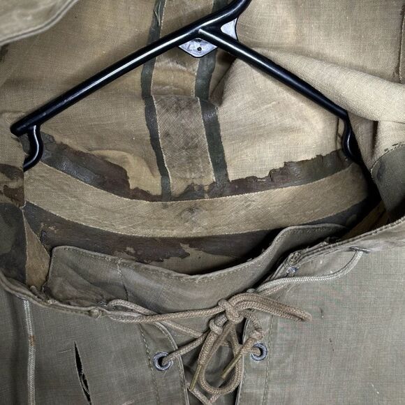 Vintage 1940s WW2 USN Navy Foul Weather Anorak Deck Pullover Jacket Medium - Picture 12 of 12